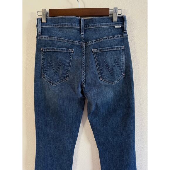 MOTHER The Insider Step Fray Crop Girl Crush Stretch High Rise Jeans size 28 - Picture 4 of 11